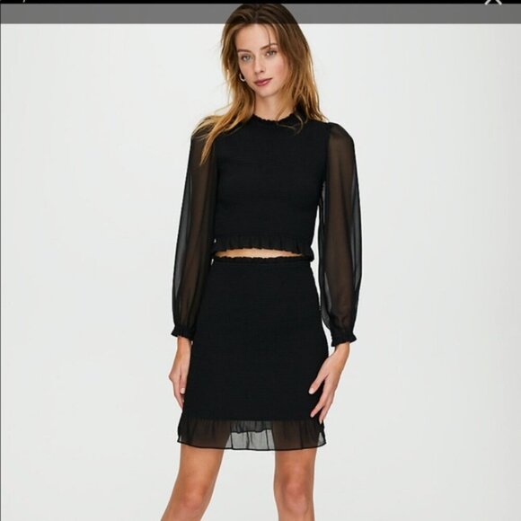 Aritzia Wilfred Ballad Smocked Ruffle Mini Skirt - Picture 1 of 7